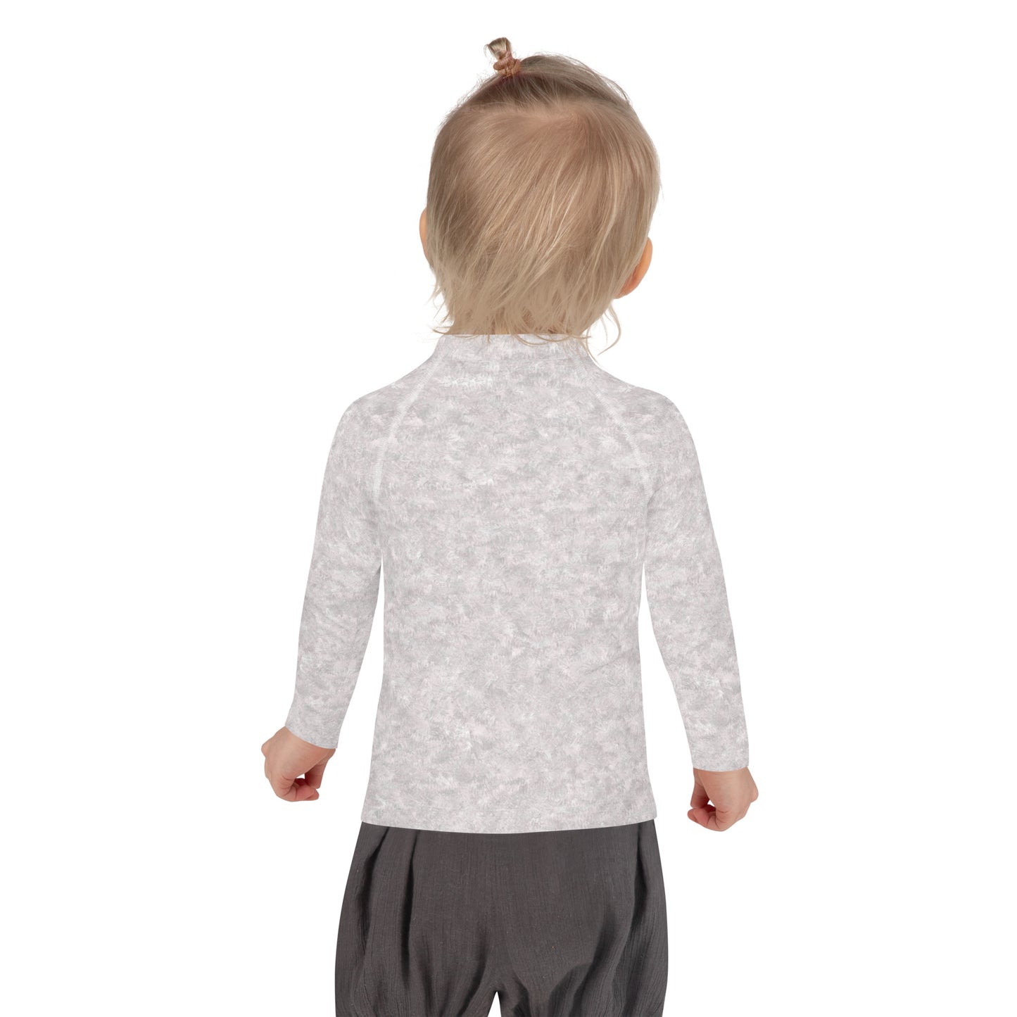 White Fur Print Kids' Rash Guard