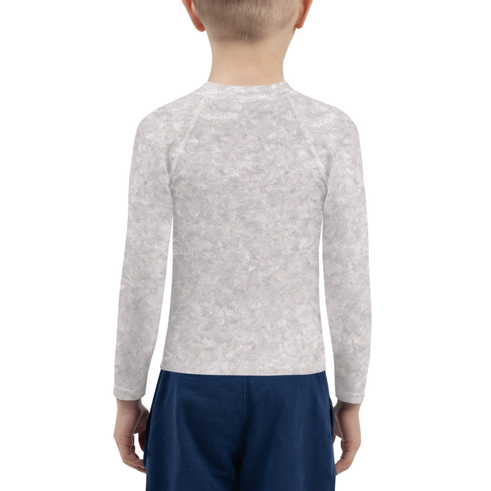 White Fur Print Kids' Rash Guard