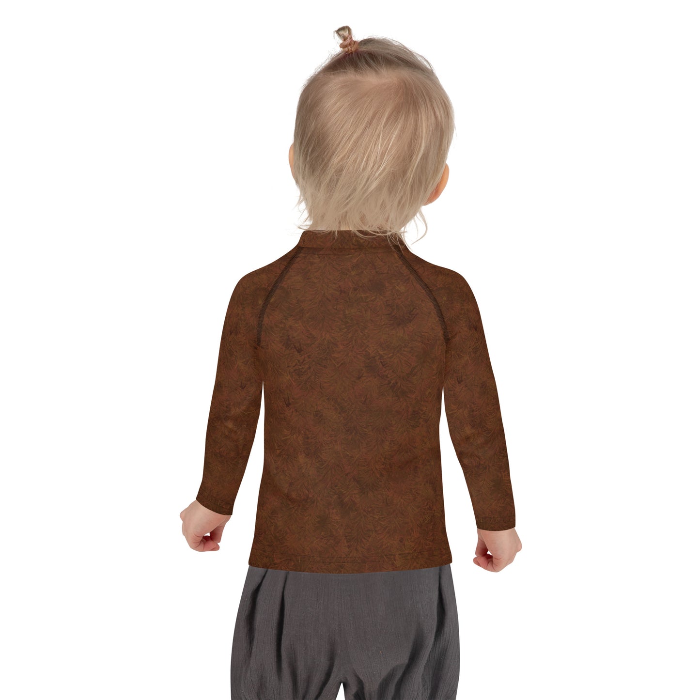 Brown Fur Print Kids' Rash Guard