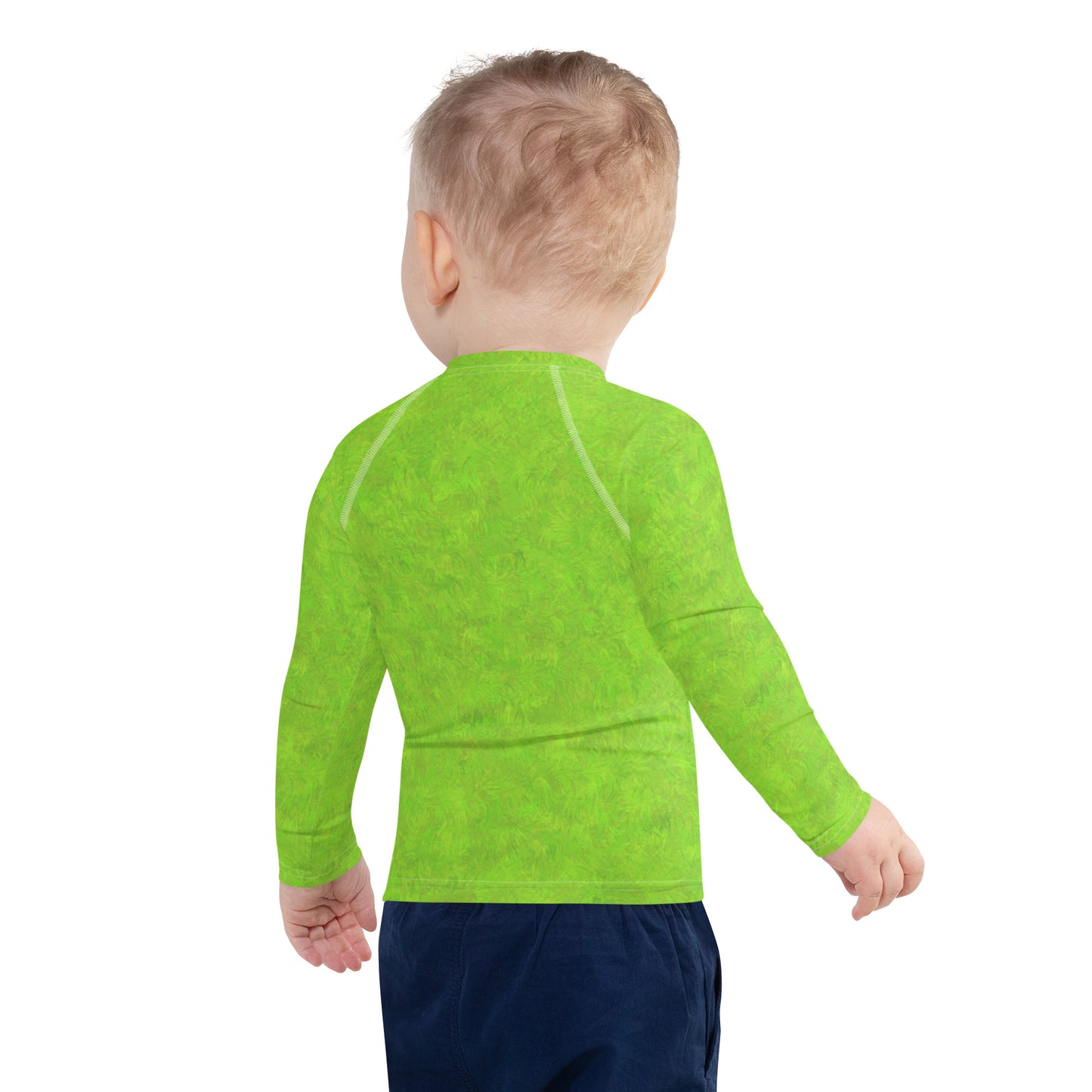 Green Fur Print Kids Rash Guard