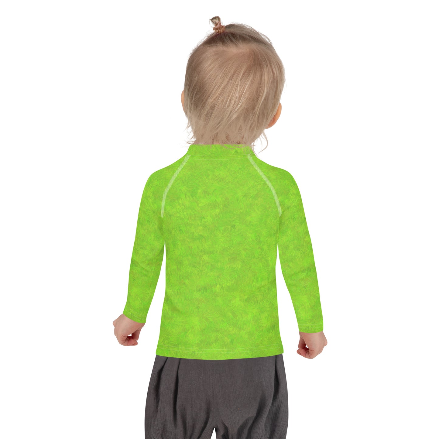 Green Fur Print Kids Rash Guard