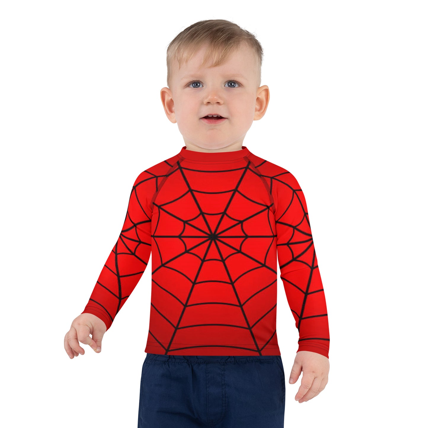 Crimson Spider Web Kids' Rash Guard