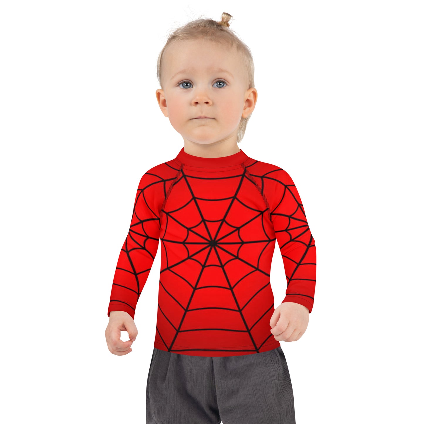 Crimson Spider Web Kids' Rash Guard