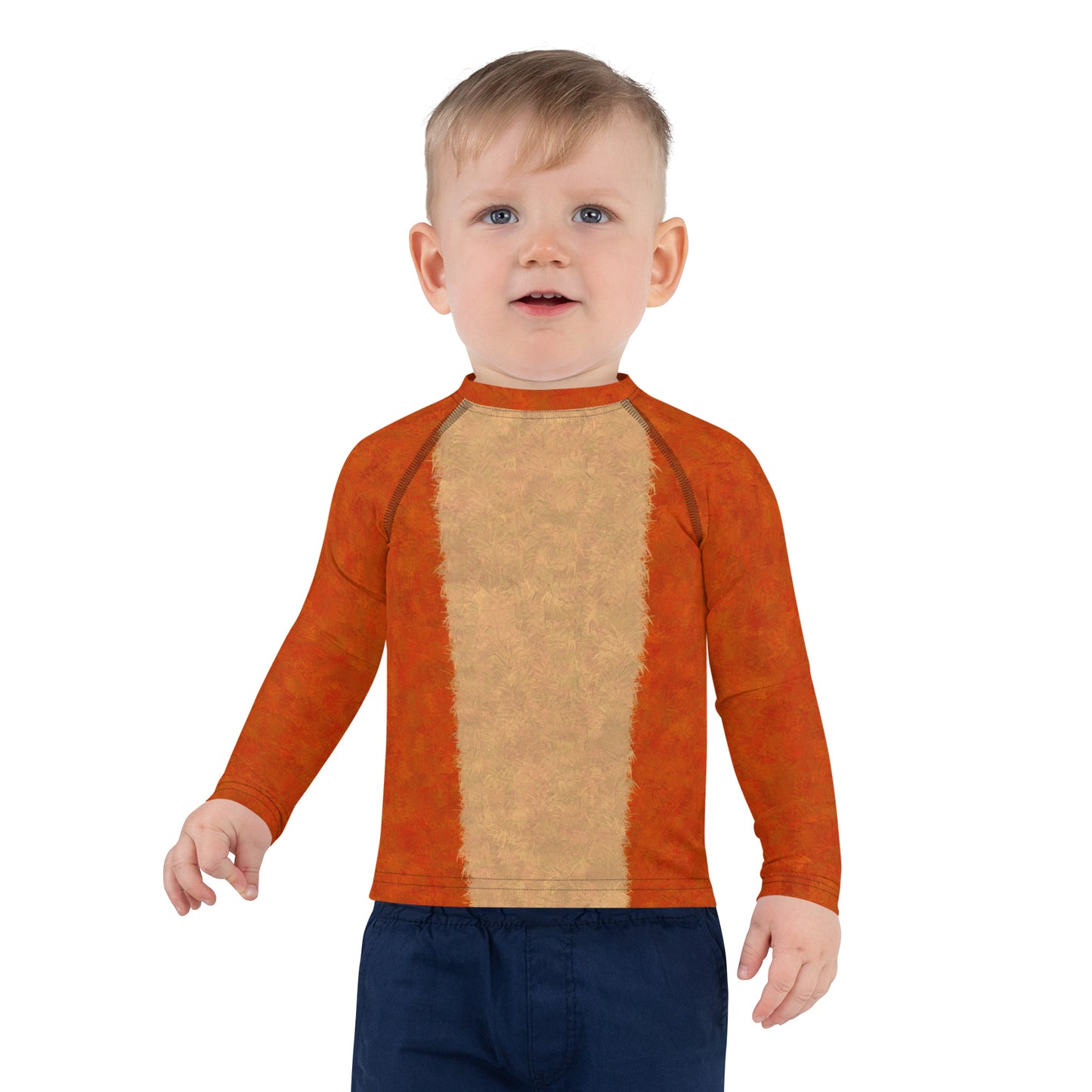 Orange Cat Fur Print Kids' Rash Guard