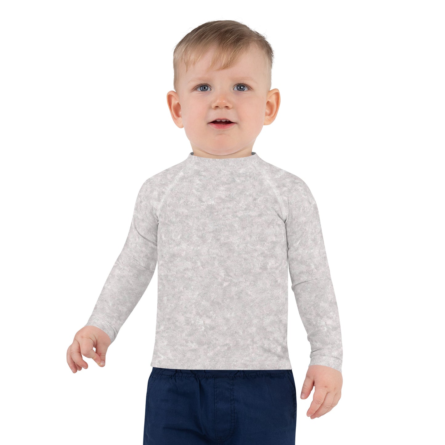 White Fur Print Kids' Rash Guard