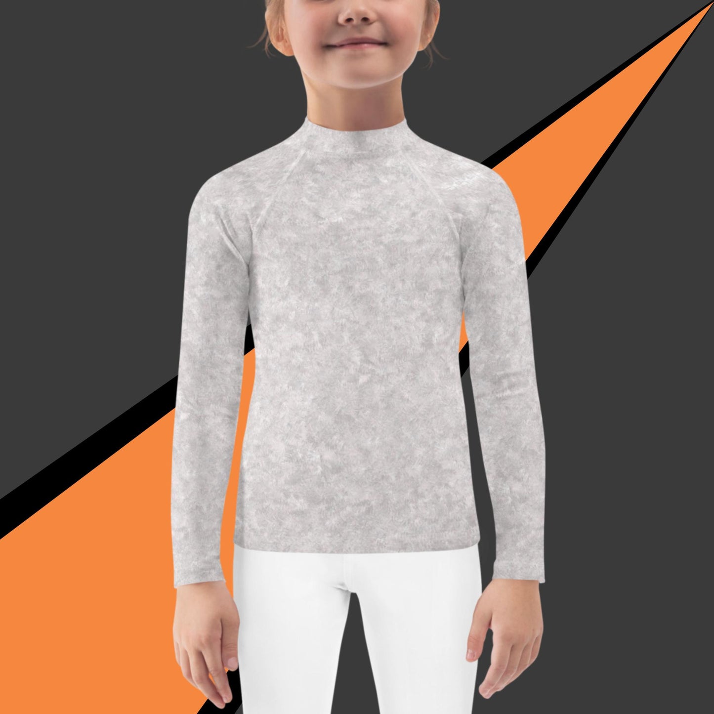 White Fur Print Kids' Rash Guard