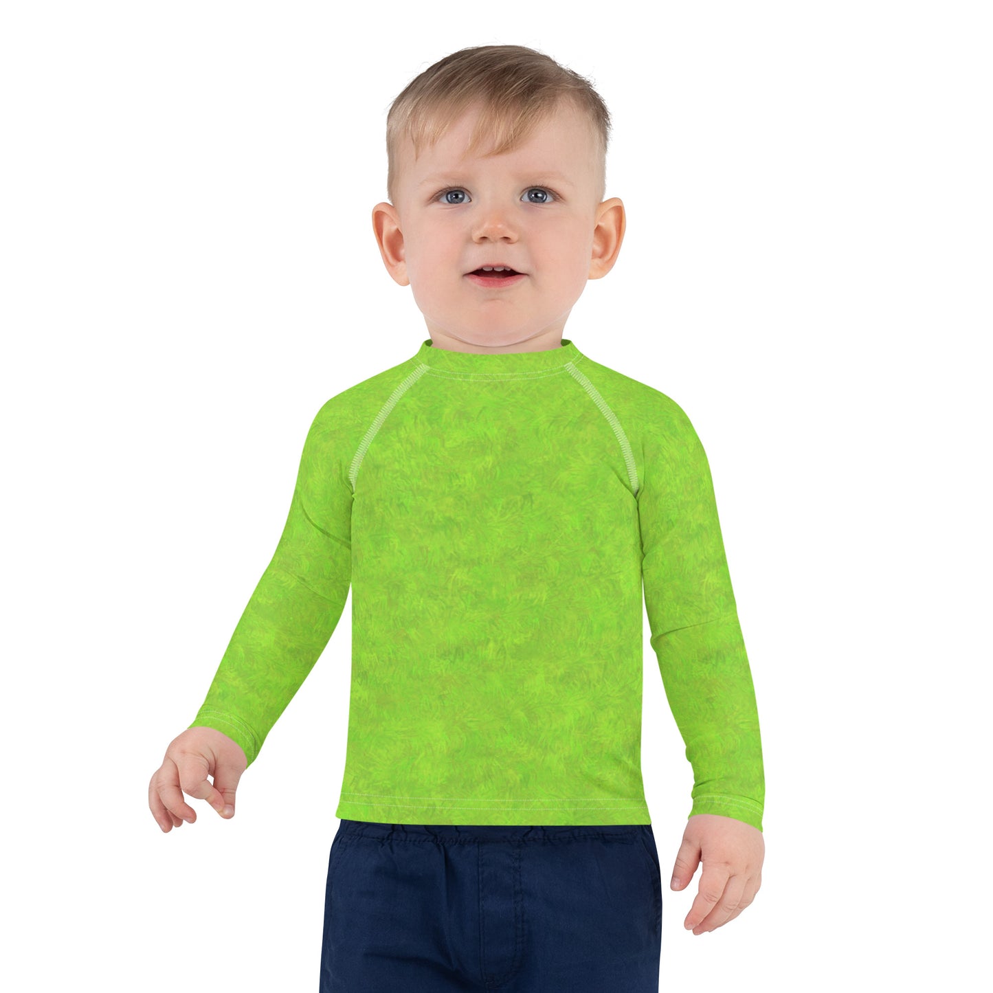 Green Fur Print Kids Rash Guard