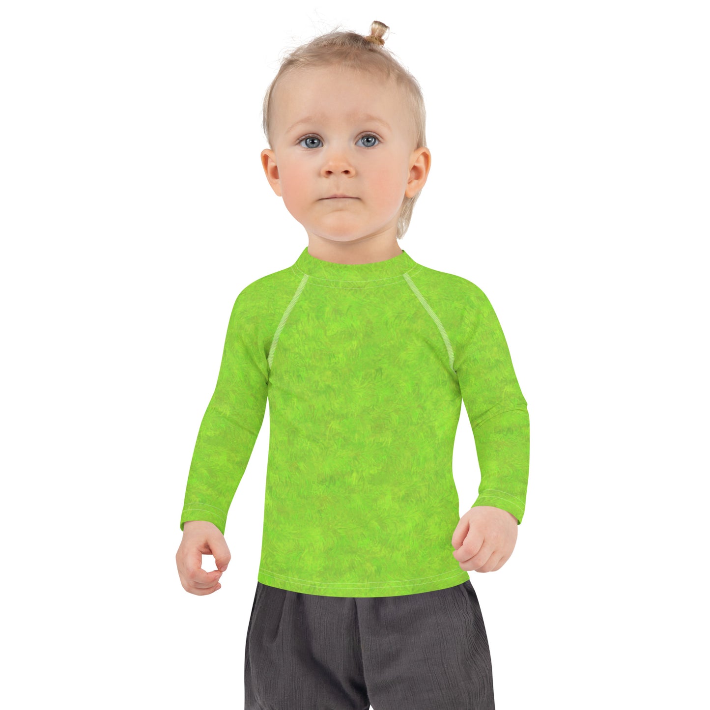 Green Fur Print Kids Rash Guard