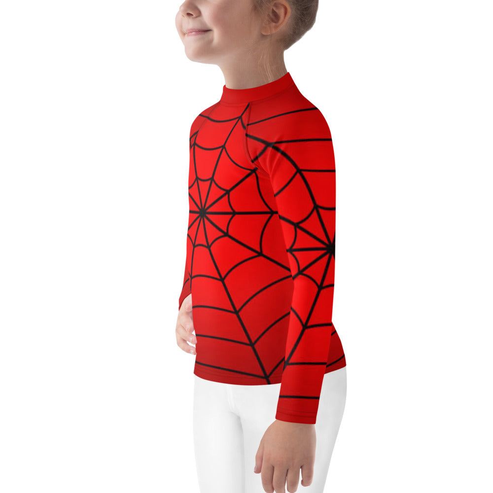 Crimson Spider Web Kids' Rash Guard