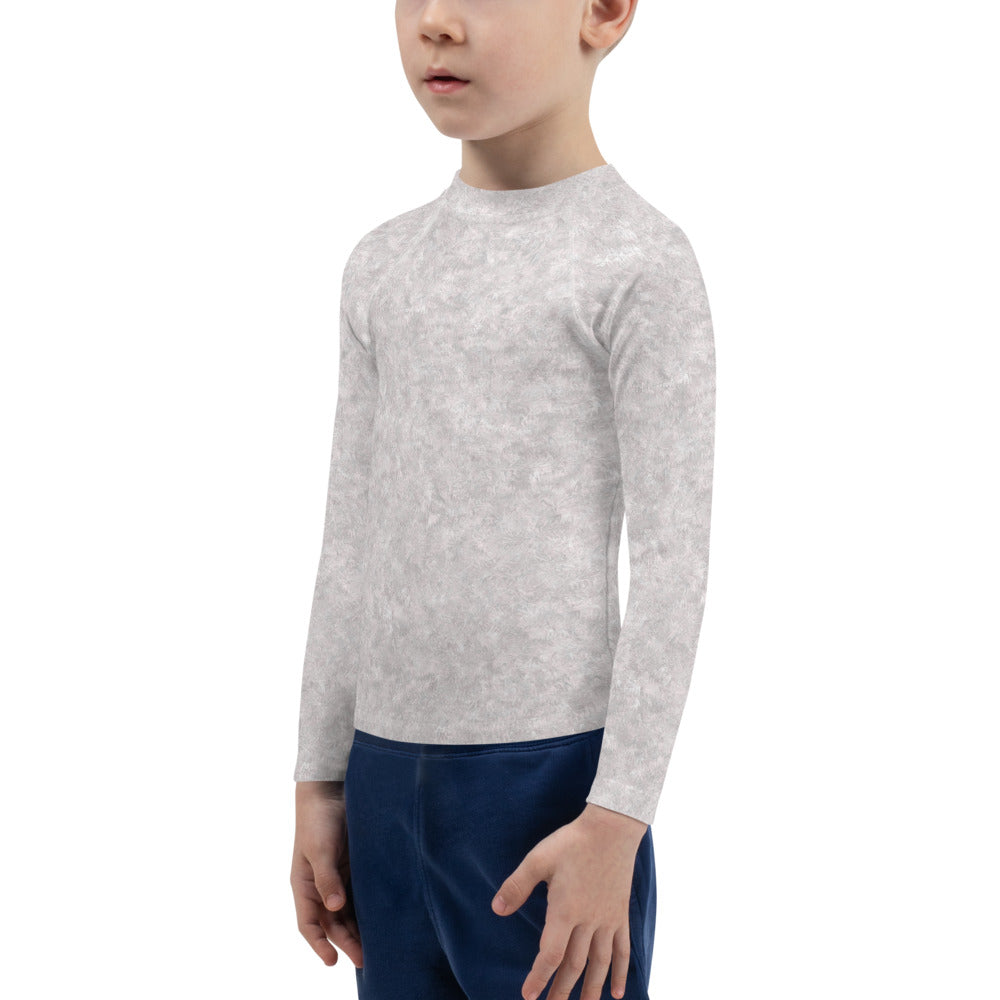 White Fur Print Kids' Rash Guard