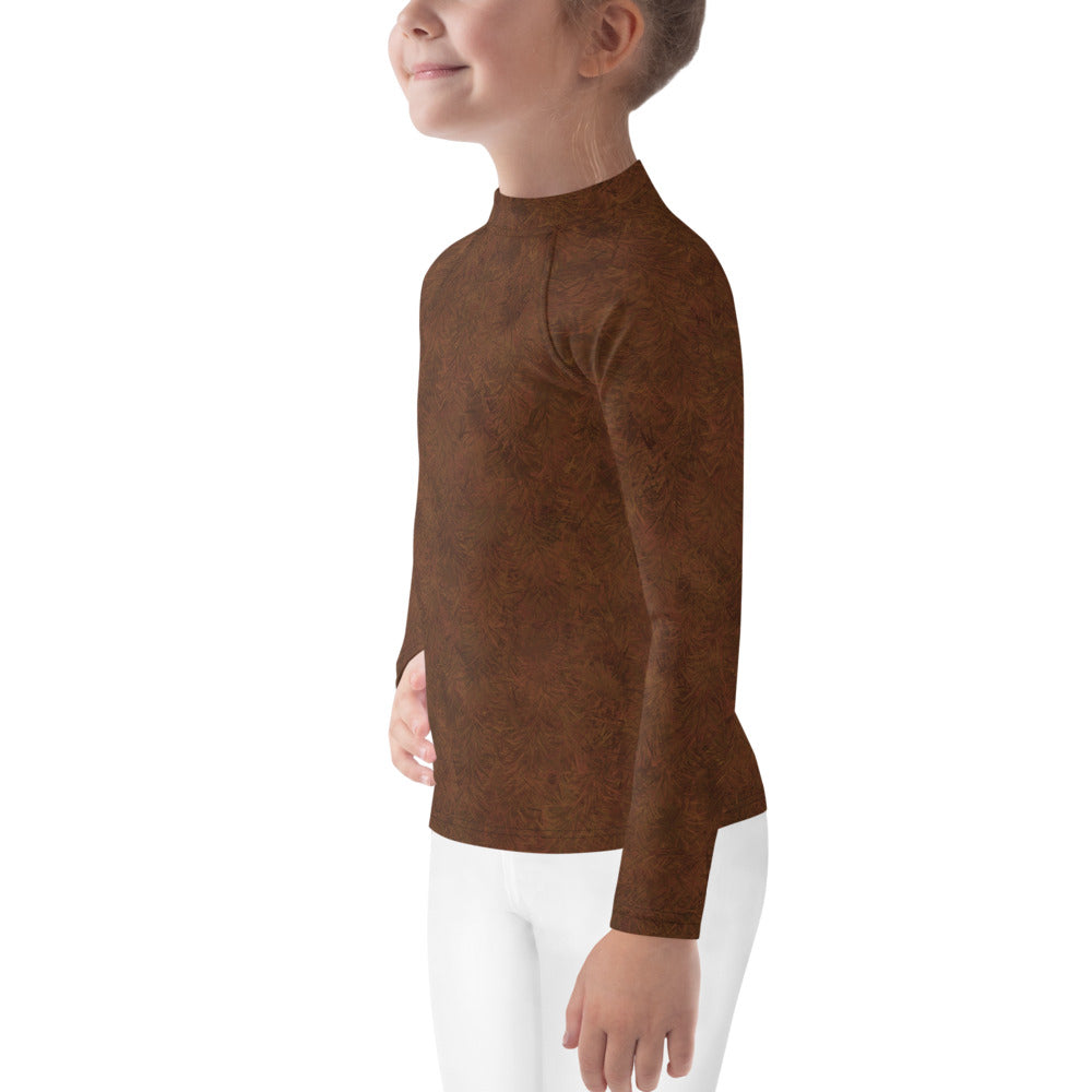 Brown Fur Print Kids' Rash Guard