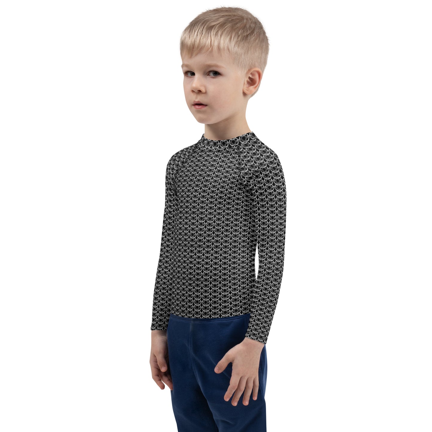 Chain Mail Print Kids' Rash Guard