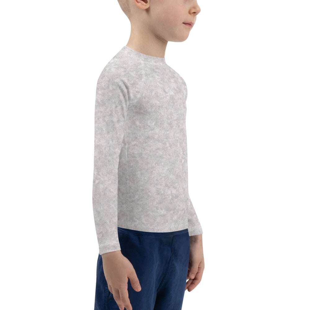 White Fur Print Kids' Rash Guard