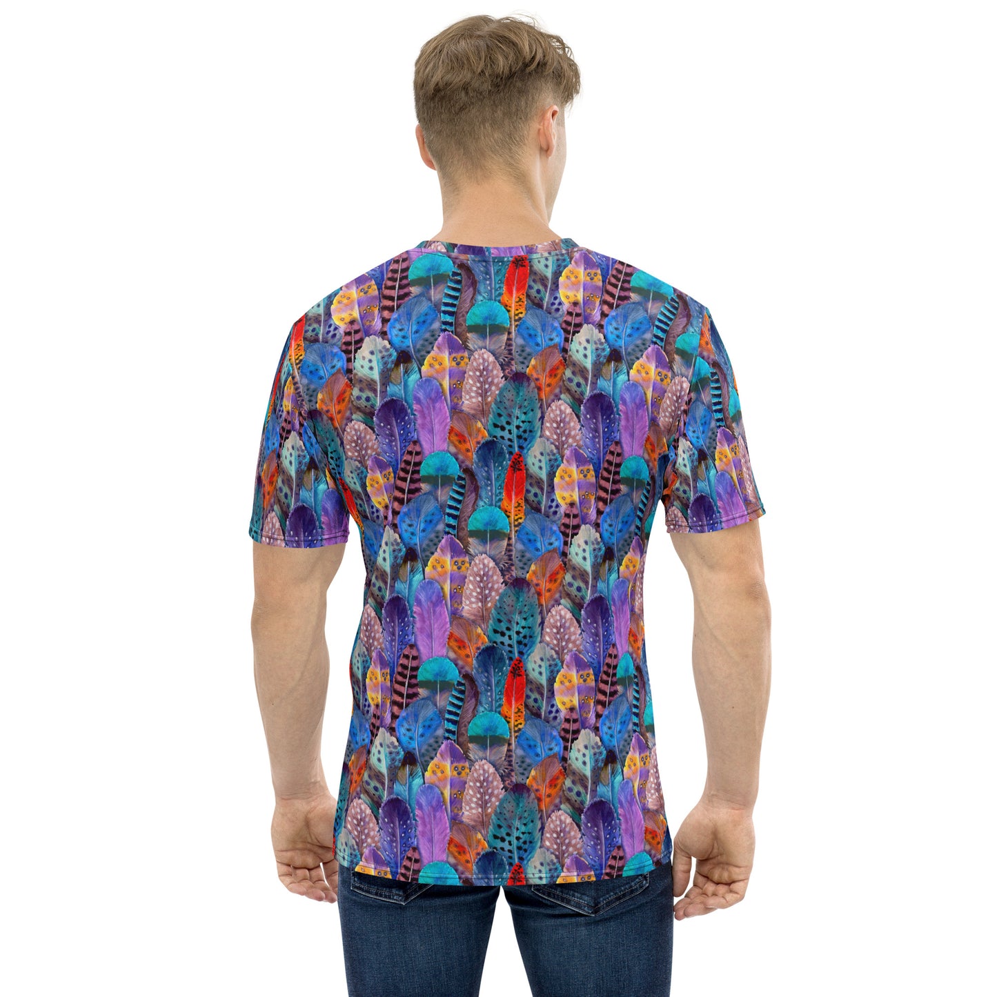 Colorful Feathers Print Unisex T-shirt