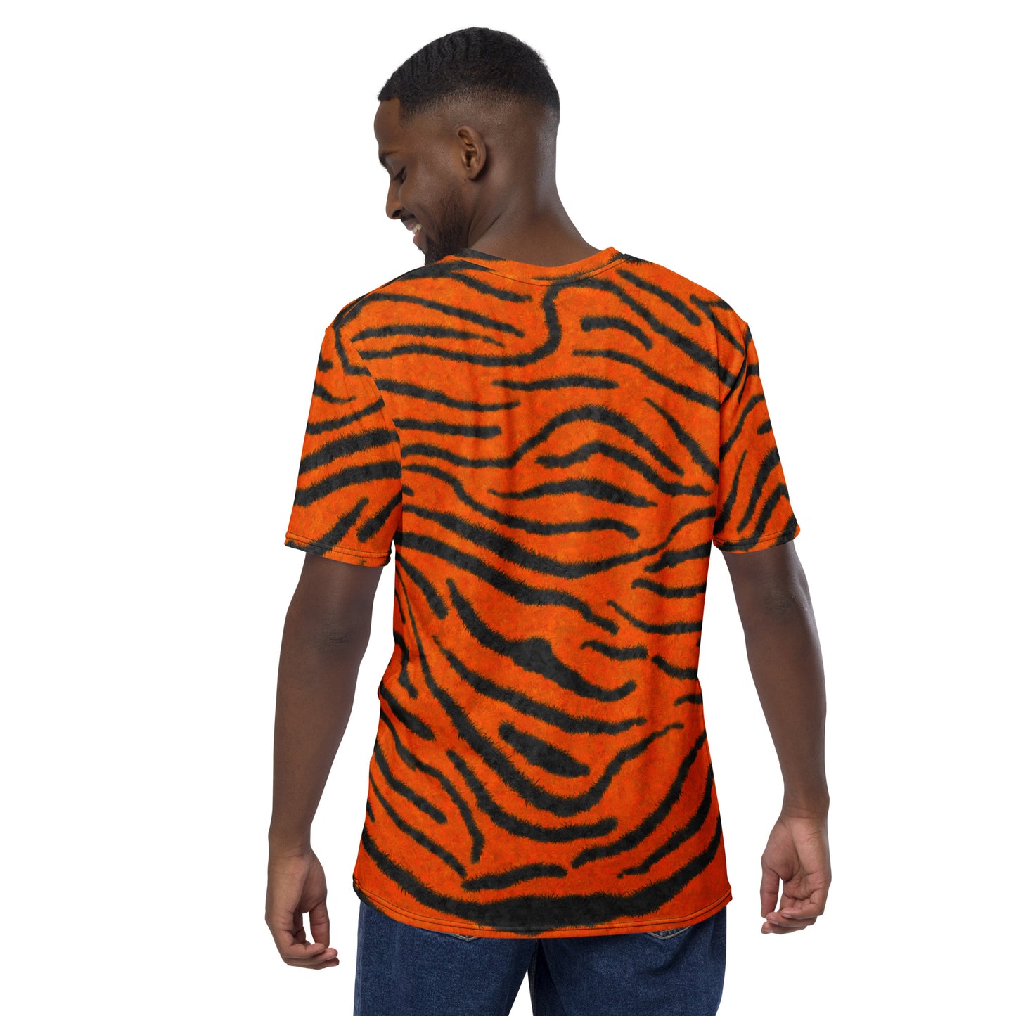 Fuzzy Tiger Stripe Print T-shirt