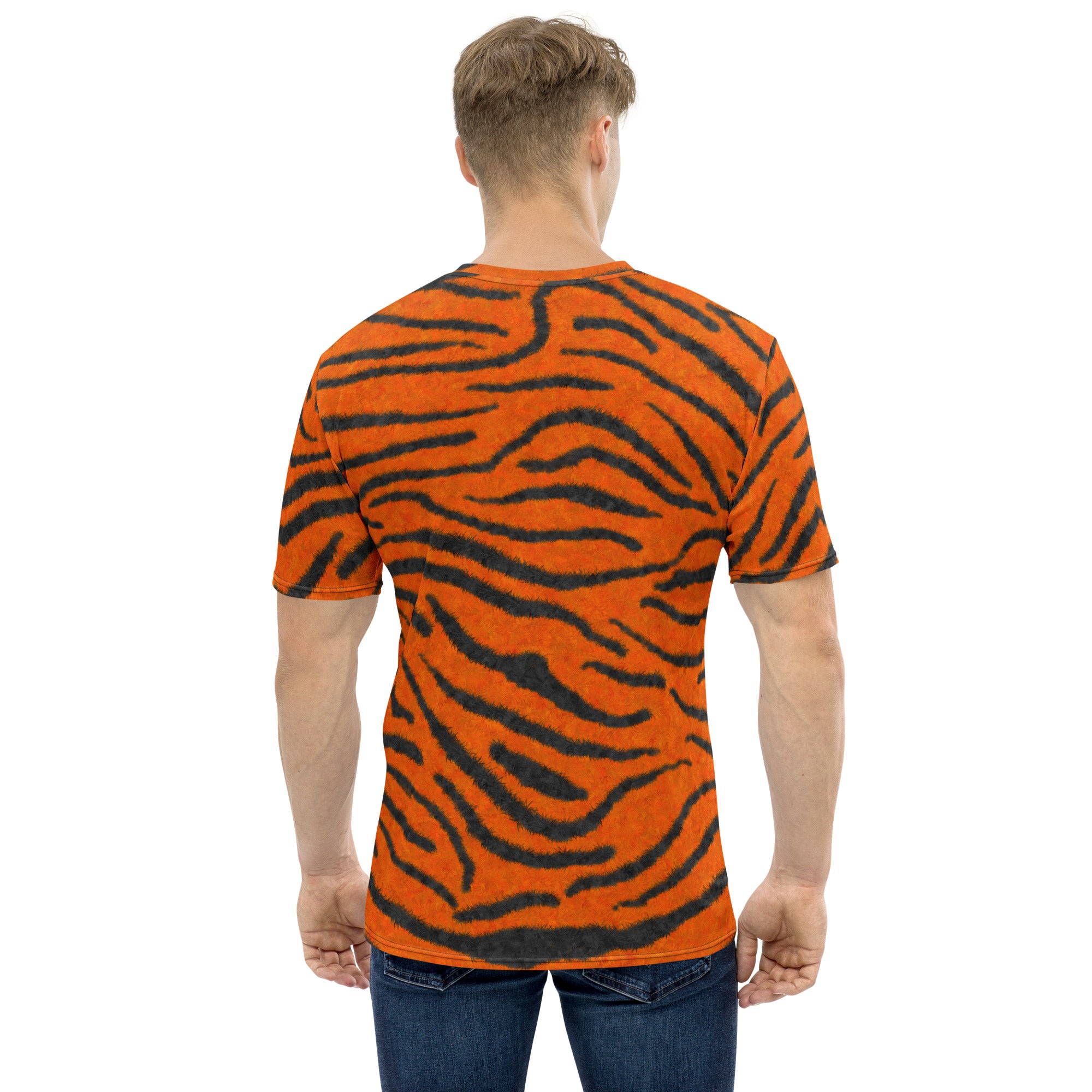 Fuzzy Tiger Stripe Print T-shirt