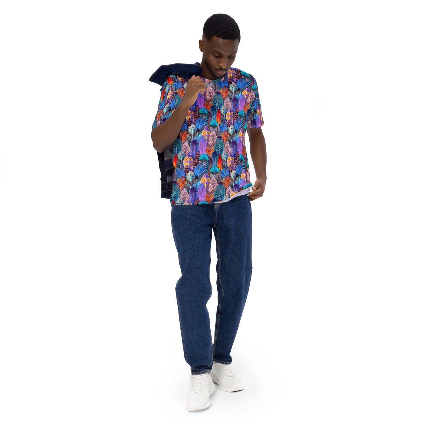 Colorful Feathers Print Unisex T-shirt