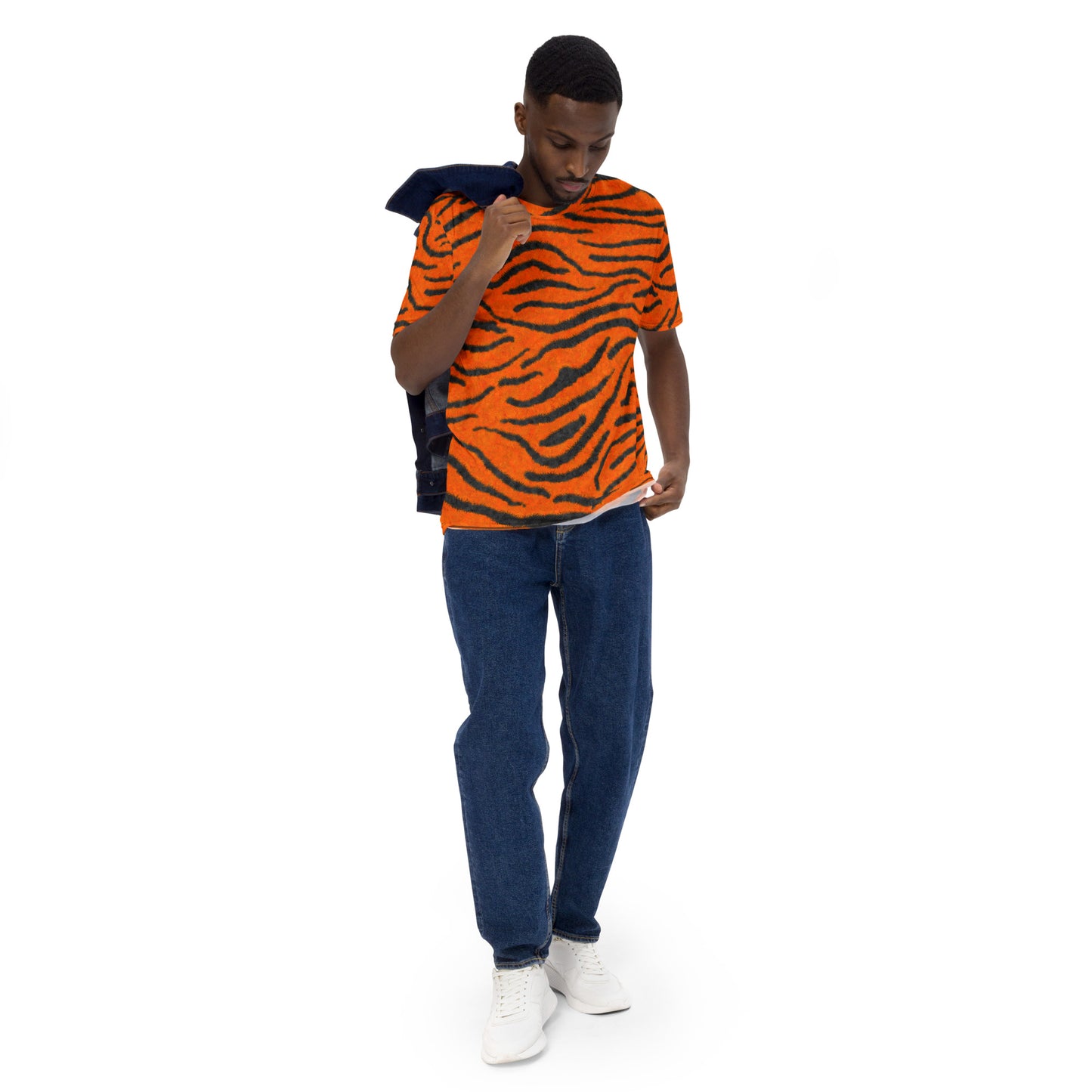 Fuzzy Tiger Stripe Print T-shirt