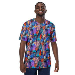 Colorful Feathers Print Unisex T-shirt