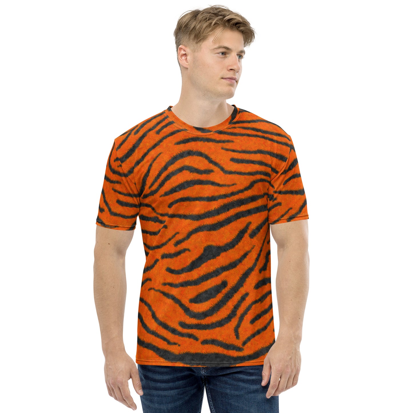 Fuzzy Tiger Stripe Print T-shirt