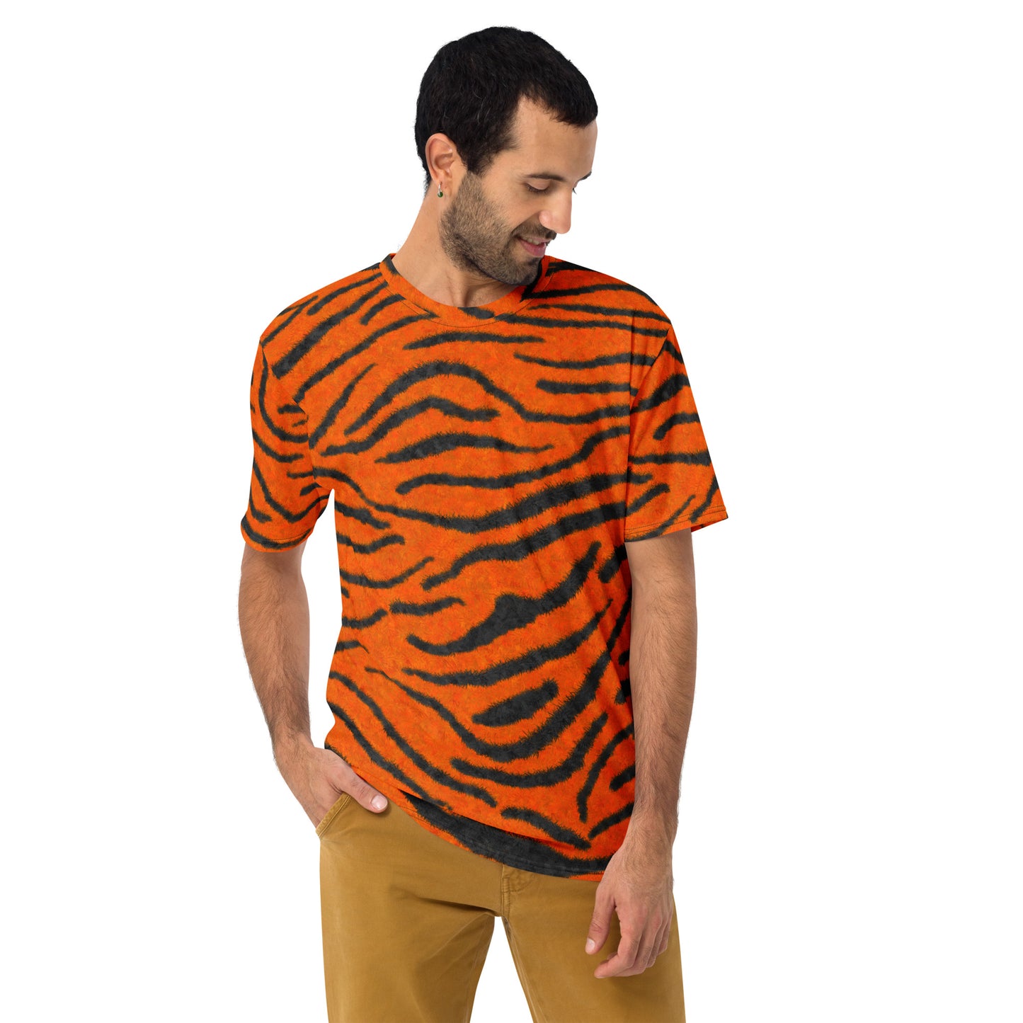 Fuzzy Tiger Stripe Print T-shirt