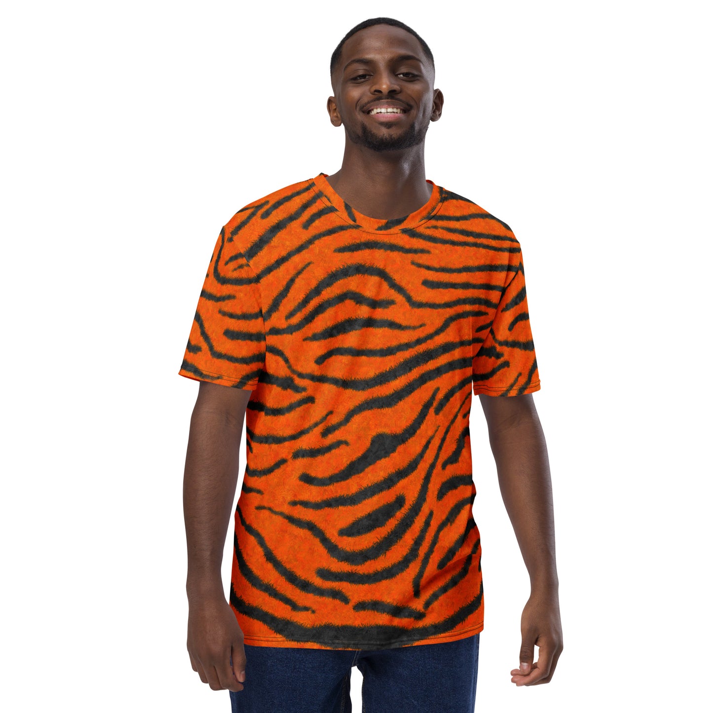 Fuzzy Tiger Stripe Print T-shirt