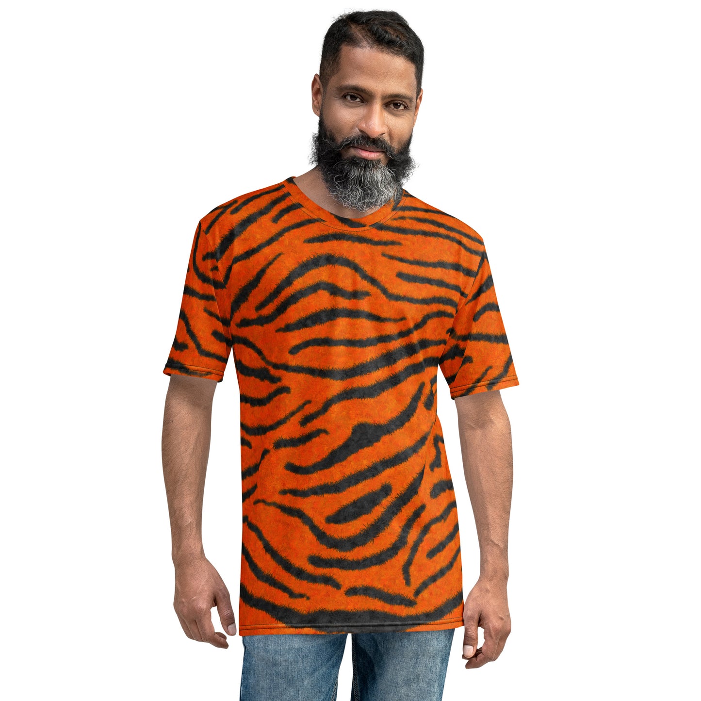 Fuzzy Tiger Stripe Print T-shirt