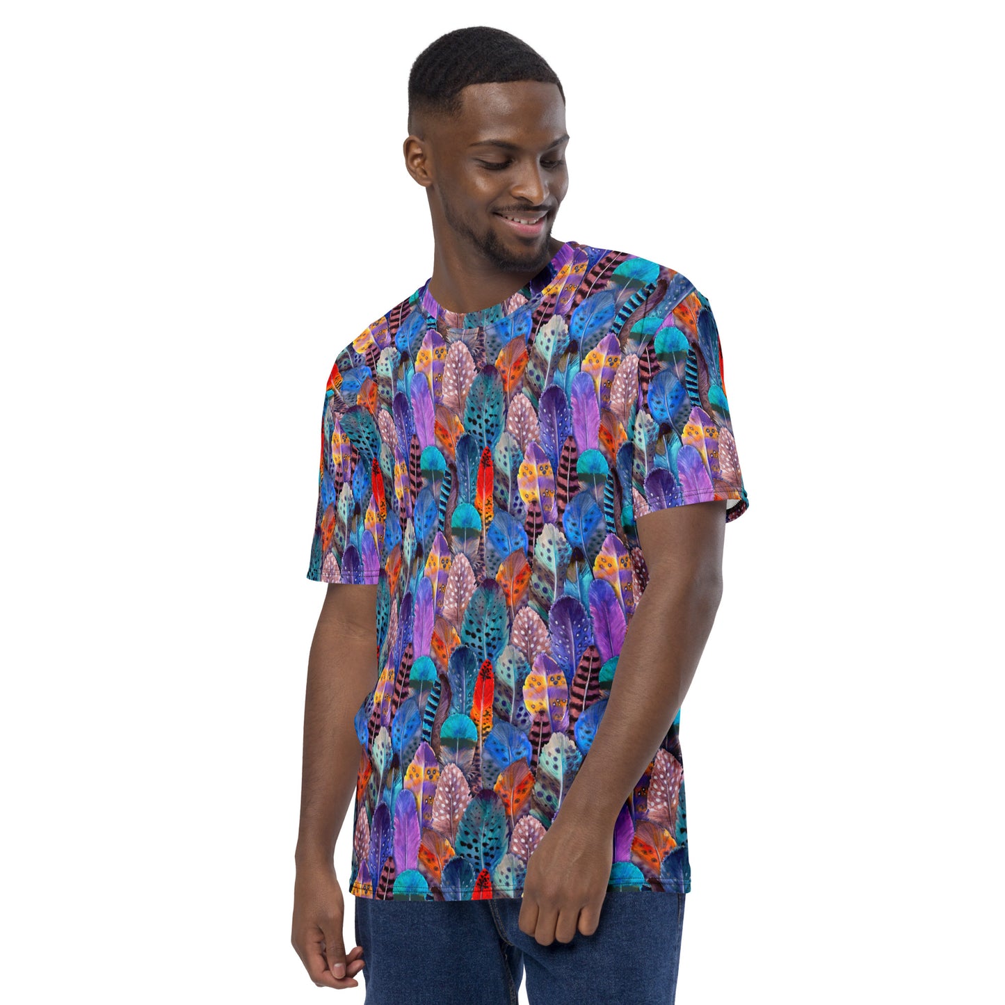 Colorful Feathers Print Unisex T-shirt