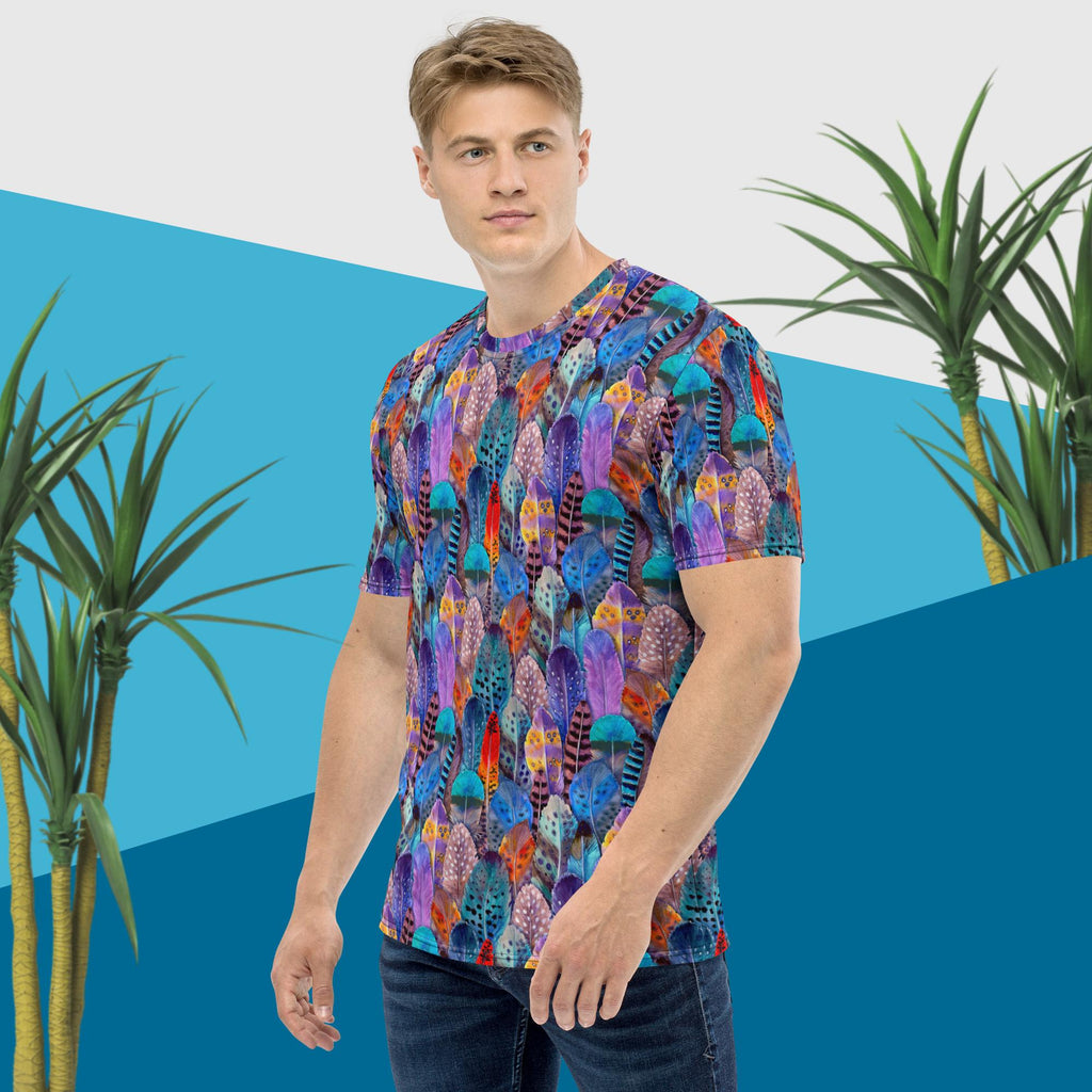Colorful Feathers Print Unisex T-shirt