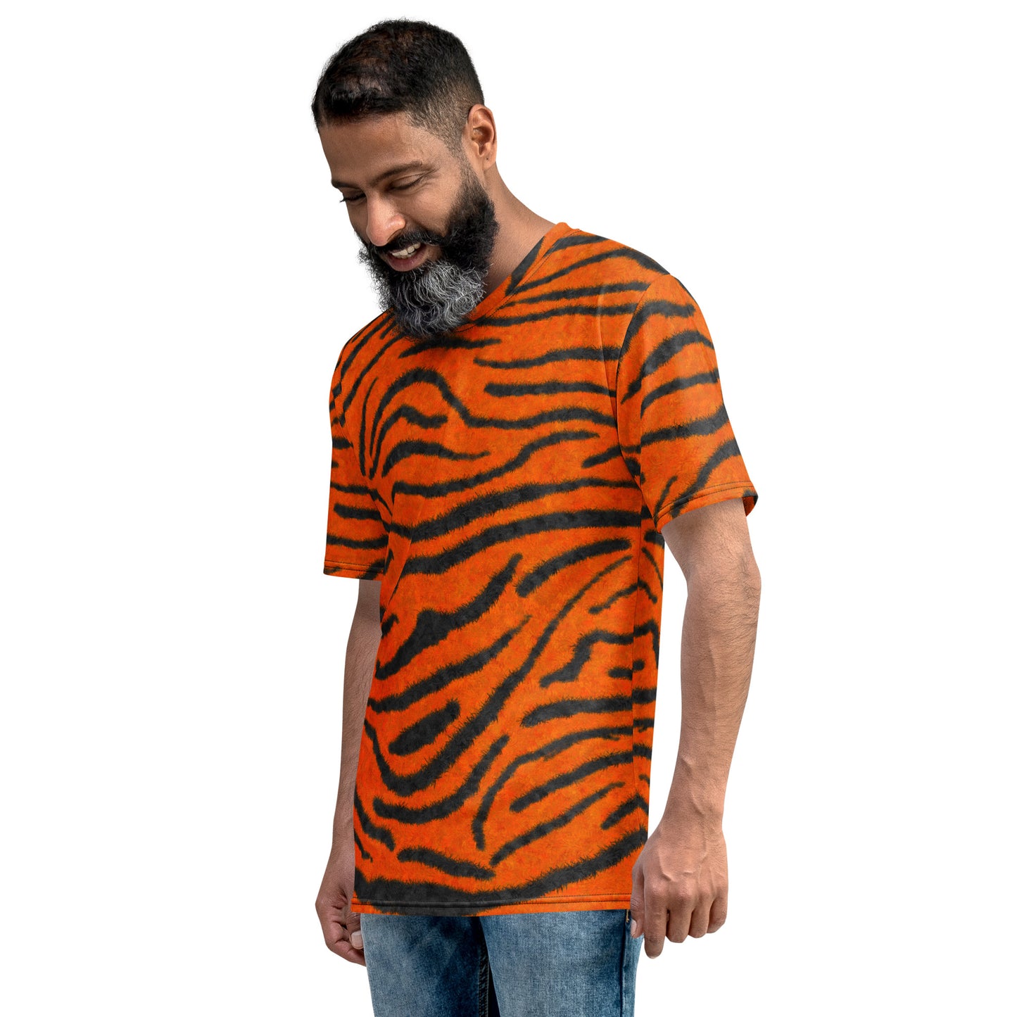 Fuzzy Tiger Stripe Print T-shirt