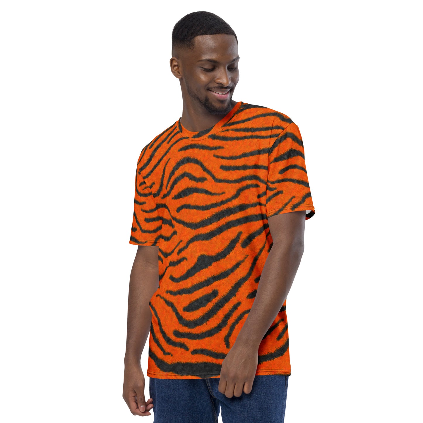 Fuzzy Tiger Stripe Print T-shirt