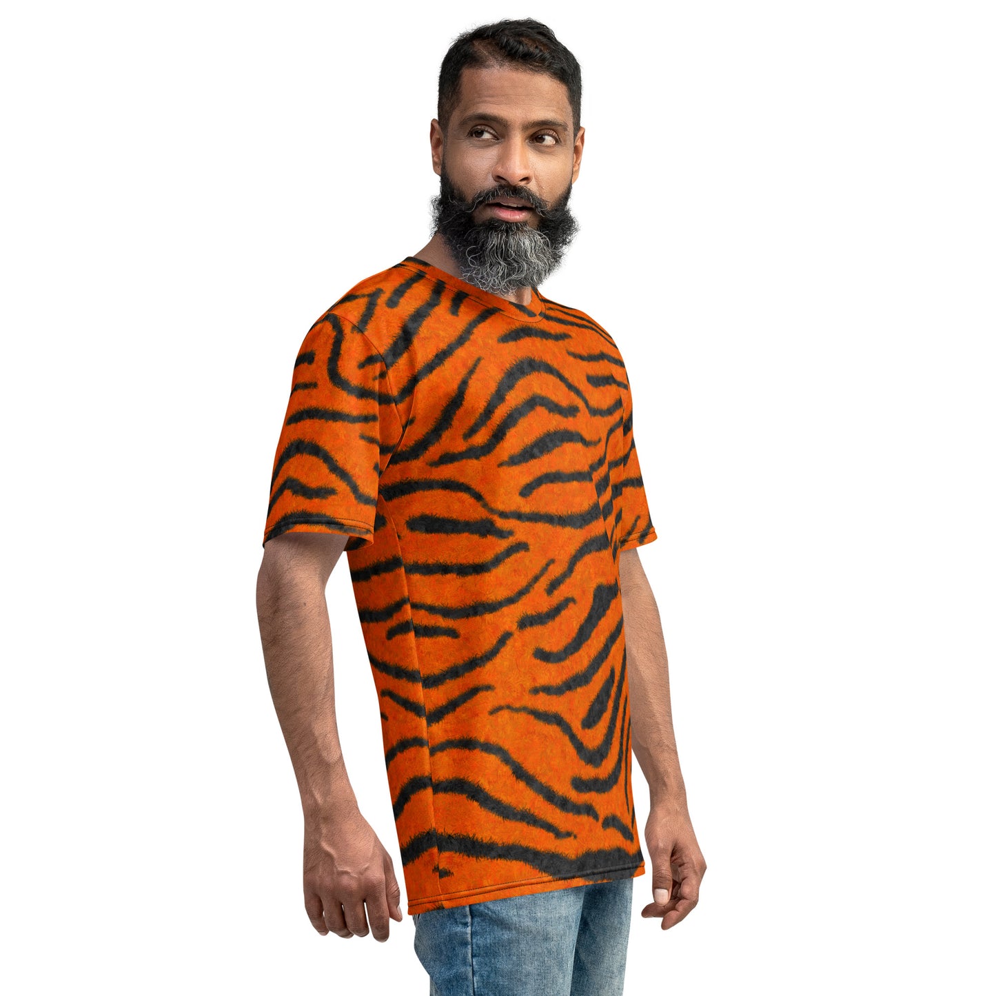 Fuzzy Tiger Stripe Print T-shirt