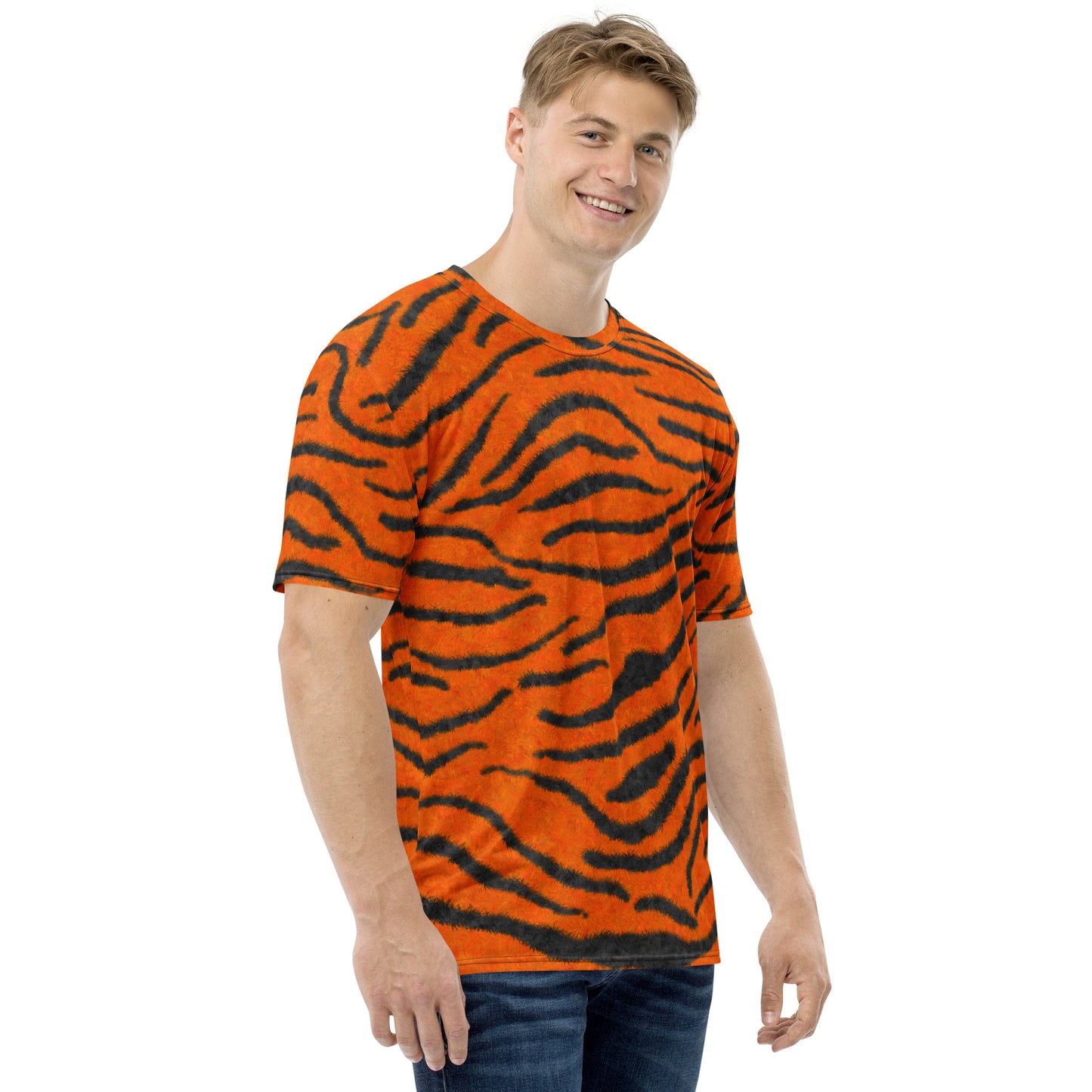 Fuzzy Tiger Stripe Print T-shirt