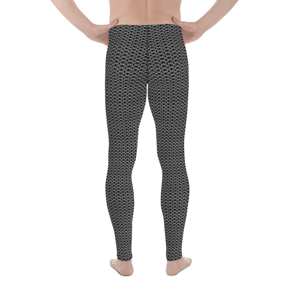 Chain Mail Print Men's Leggings