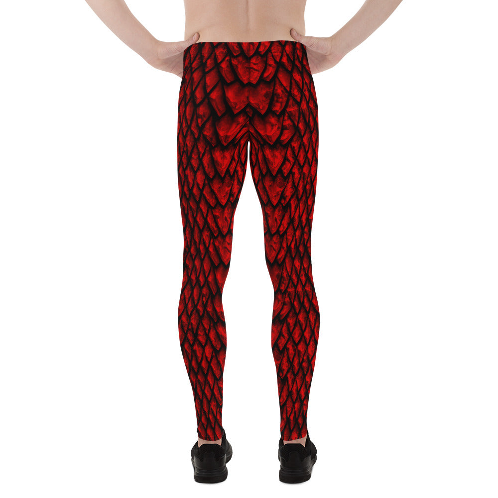 Ruby Dragon Scale Men's Leggings