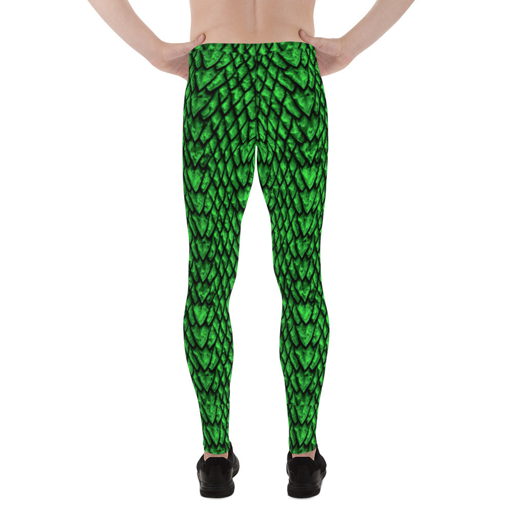 Emerald Dragon Scale Men's Leggings