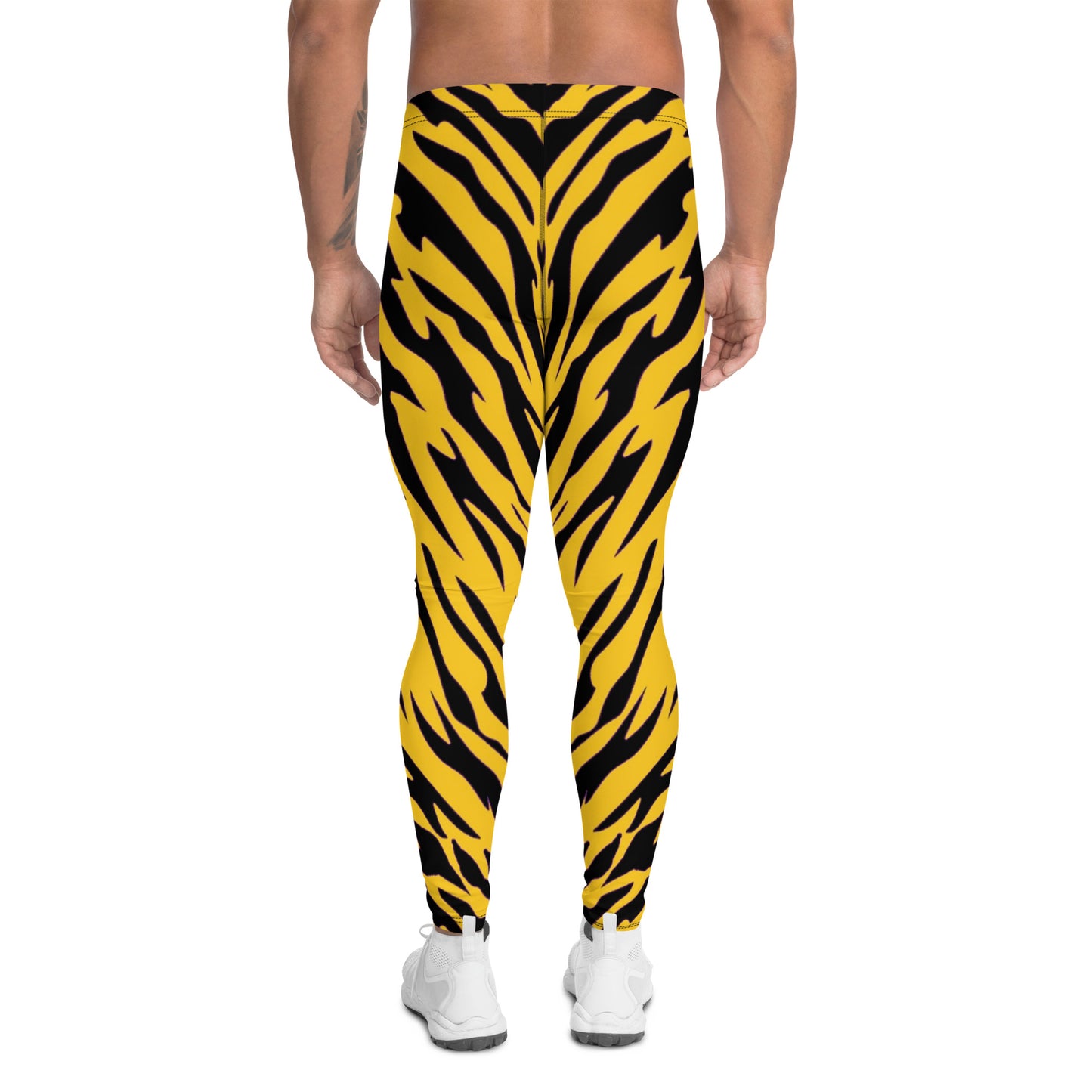 Black and Gold Tiger Stripe Men's Leggings