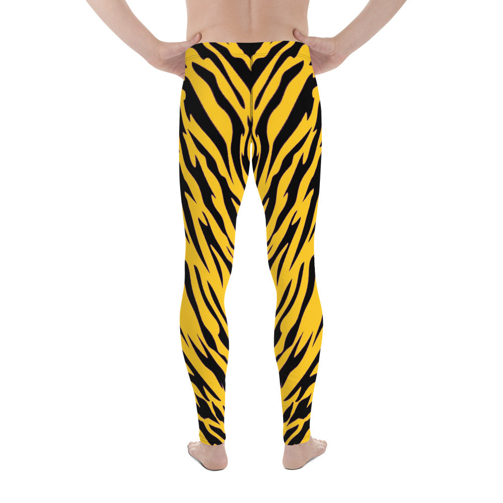 Black and Gold Tiger Stripe Men's Leggings