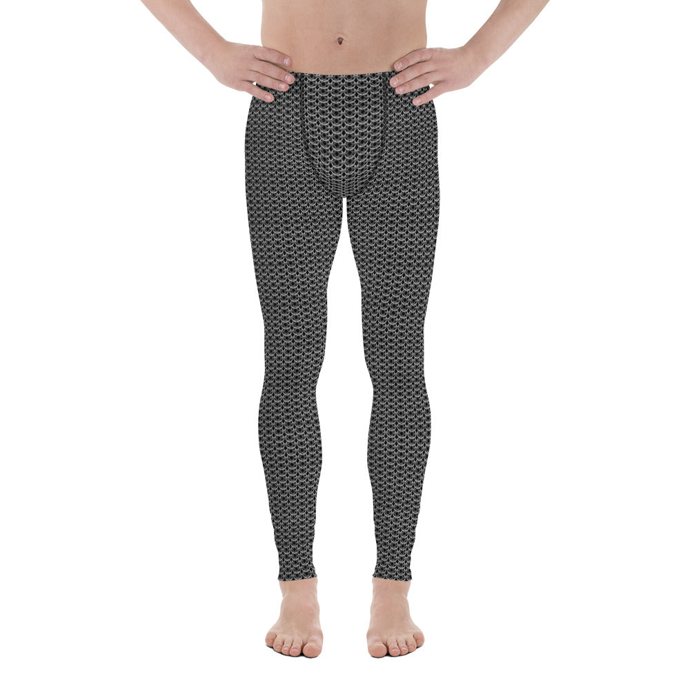 Chain Mail Print Men's Leggings