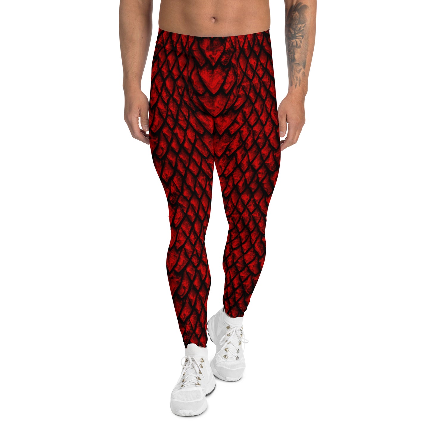 Ruby Dragon Scale Men's Leggings