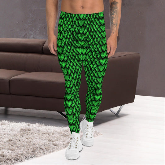 Emerald Dragon Scale Men's Leggings