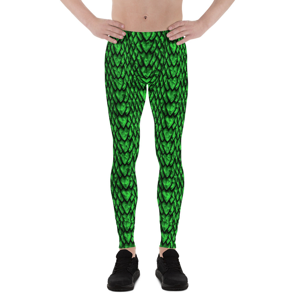 Emerald Dragon Scale Men's Leggings