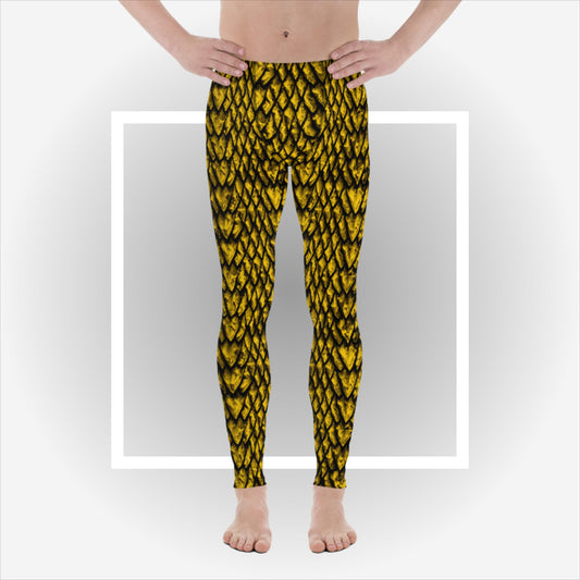 Gold Dragon Scale Men's Leggings