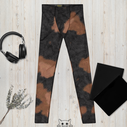Patched Tortoiseshell Fur Print Men's Leggings