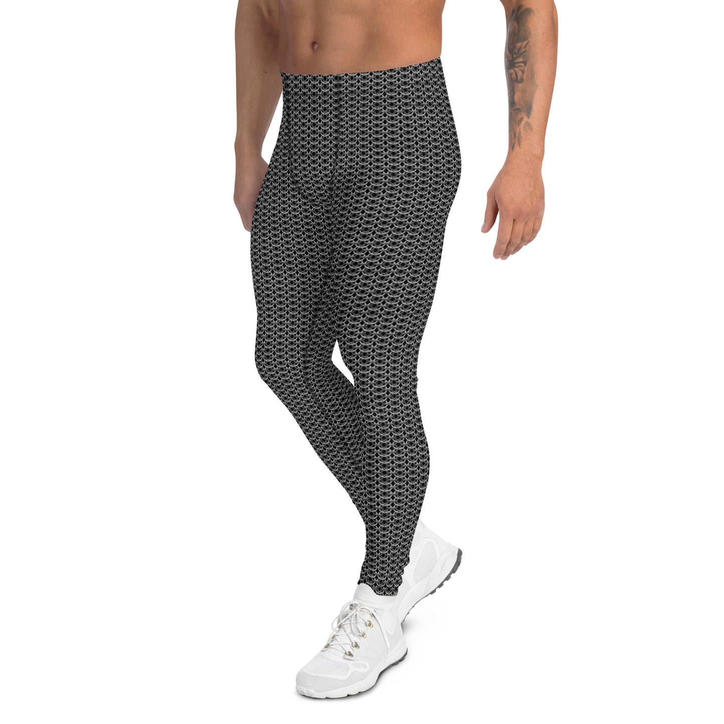 Chain Mail Print Men's Leggings