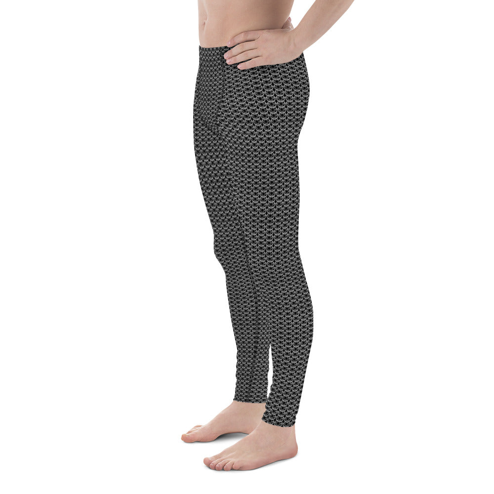 Chain Mail Print Men's Leggings