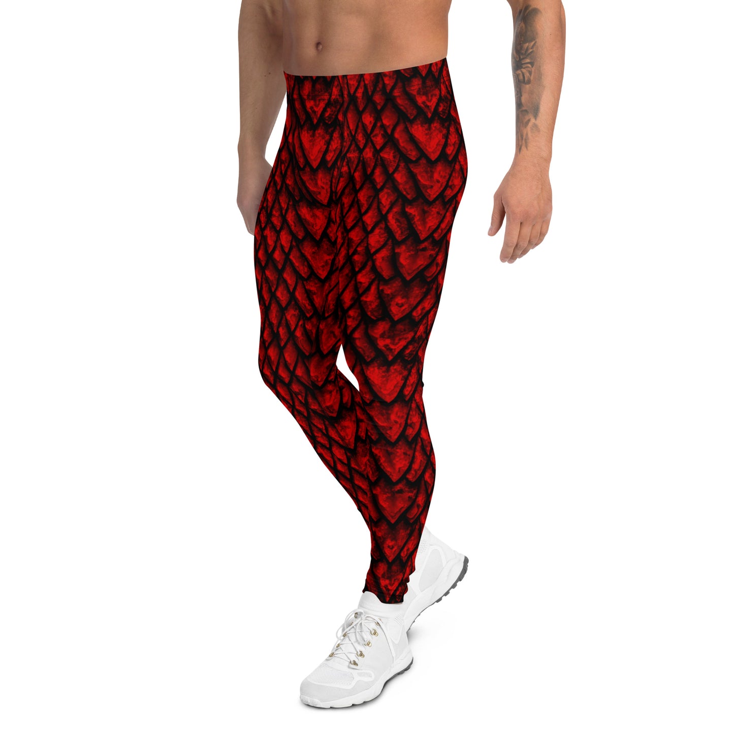 Ruby Dragon Scale Men's Leggings