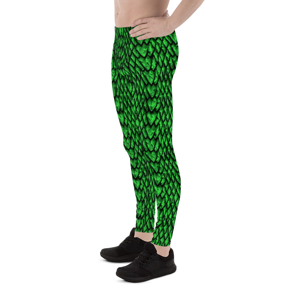 Emerald Dragon Scale Men's Leggings