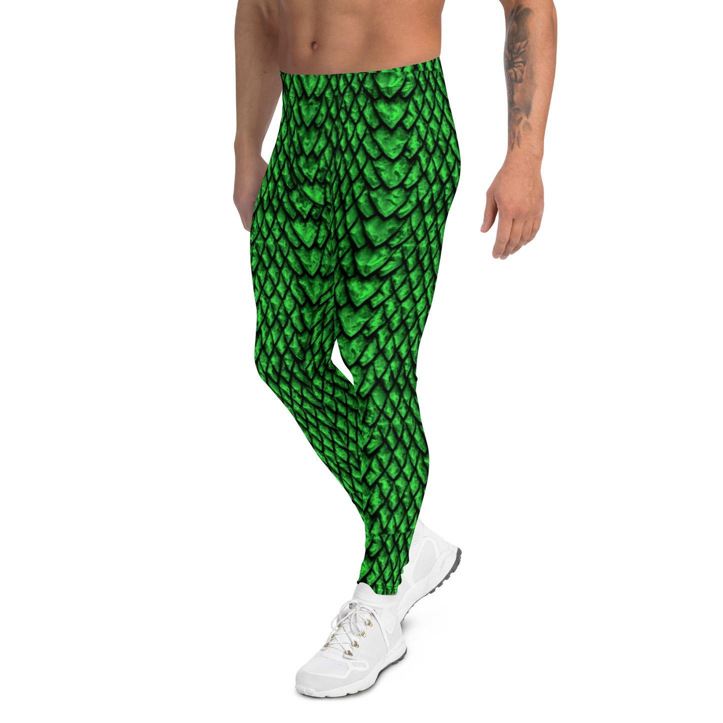 Emerald Dragon Scale Men's Leggings