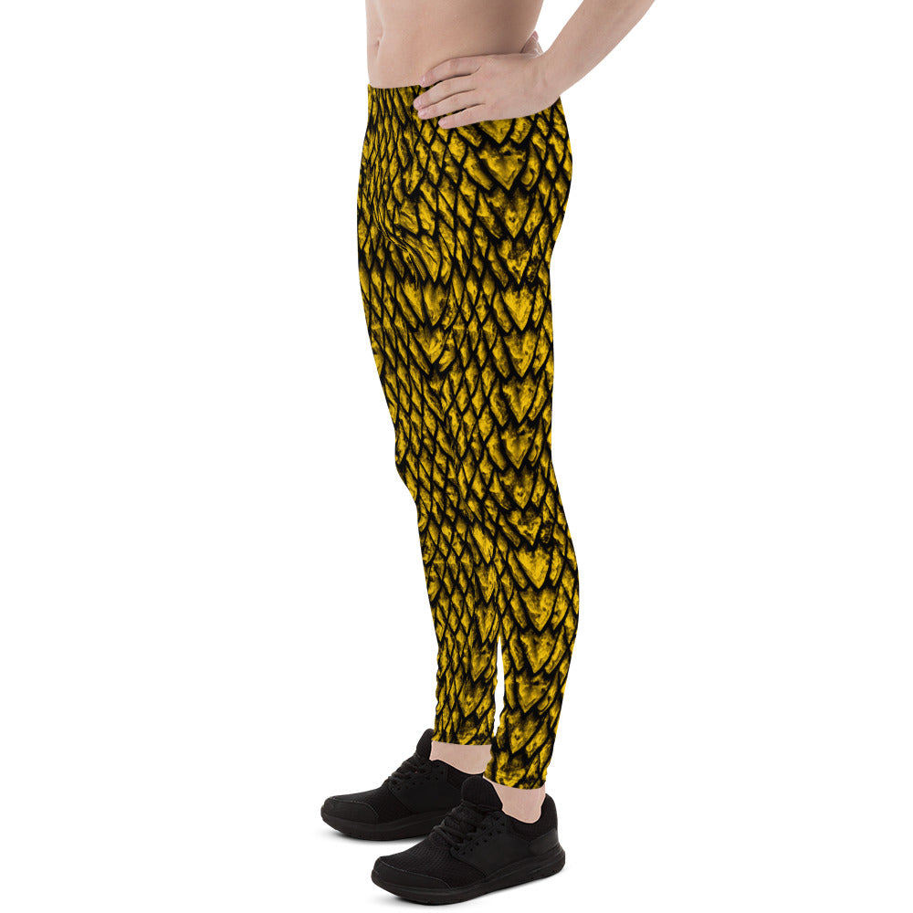 Gold Dragon Scale Men's Leggings